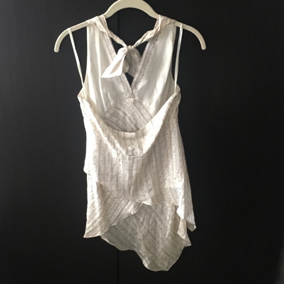 EUC BCBG Maxazira cream silk halter top - Picture 4 of 8